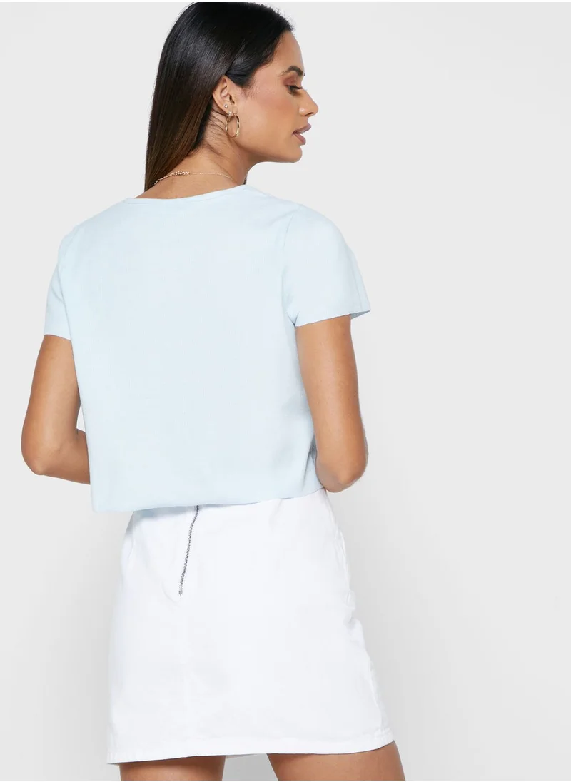 Cotton On Button Through Short Sleeve Top