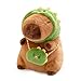 Ditucu Capybara Plush with Dinosaur Hat Mini Bag 98 inch Cute Dino Capibara Stuffed Animal Soft Plushies Toys Gifts for Kids Adults Brown - Image 2