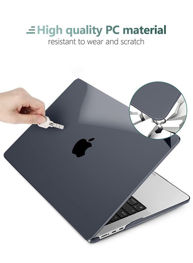 قيليرا غطاء صلب شفاف لماك بوك إير 13.6 بوصة باللون الأسود اللامع (متوافق مع الموديلات A2681 / A3113 / A3240، شرائح M2 / M3 / M4 إصدار 2022–2024) – يشمل غطاء شفاف باللون الأسود اللامع + غطاء لوحة مفاتيح أمريكي + واقي شاشة ناعم عالي الدقة، متوافق مع Touch ID - Image 3