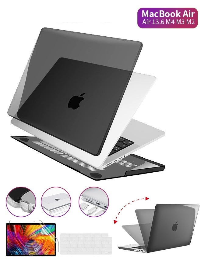 قيليرا غطاء صلب شفاف لماك بوك إير 13.6 بوصة باللون الأسود اللامع (متوافق مع الموديلات A2681 / A3113 / A3240، شرائح M2 / M3 / M4 إصدار 2022–2024) – يشمل غطاء شفاف باللون الأسود اللامع + غطاء لوحة مفاتيح أمريكي + واقي شاشة ناعم عالي الدقة، متوافق مع Touch ID - Image 1