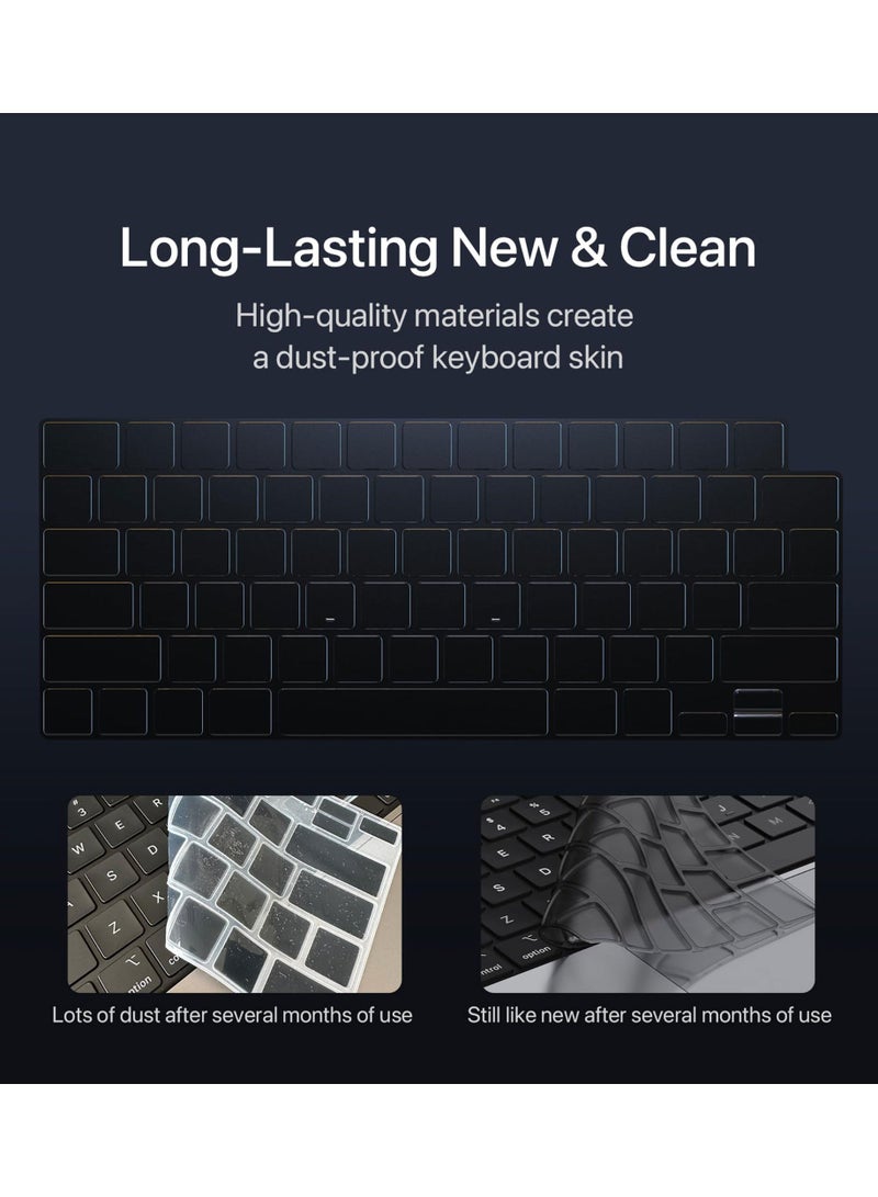 قيليرا غطاء صلب شفاف لماك بوك إير 13.6 بوصة باللون الأسود اللامع (متوافق مع الموديلات A2681 / A3113 / A3240، شرائح M2 / M3 / M4 إصدار 2022–2024) – يشمل غطاء شفاف باللون الأسود اللامع + غطاء لوحة مفاتيح أمريكي + واقي شاشة ناعم عالي الدقة، متوافق مع Touch ID - Image 2