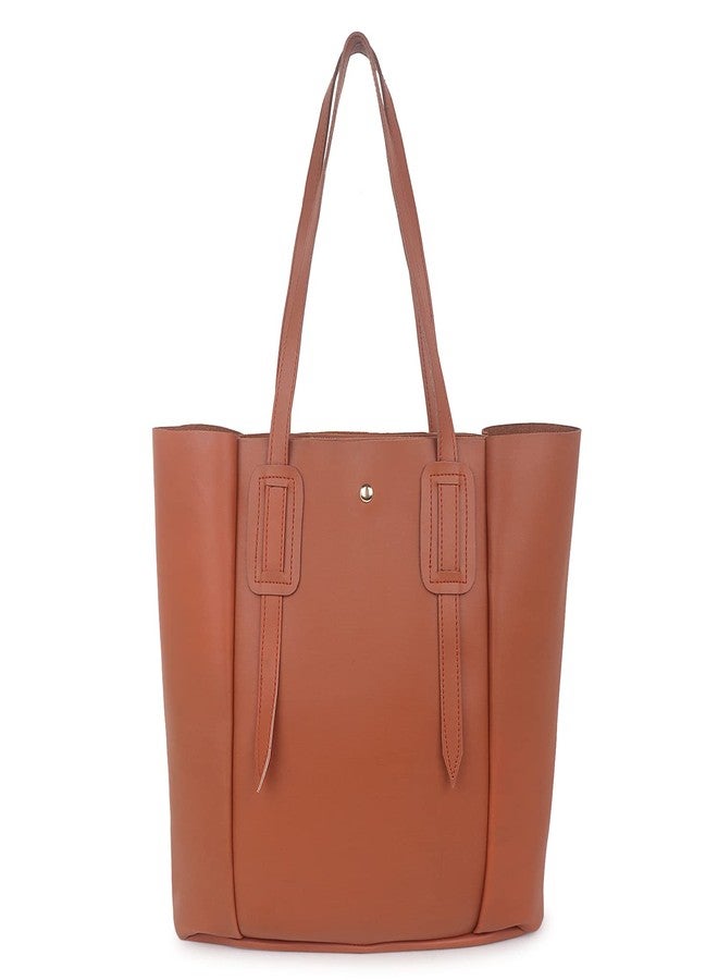 ALIZA Classic Stylish handbag Girls and Women (TAN) - Image 1