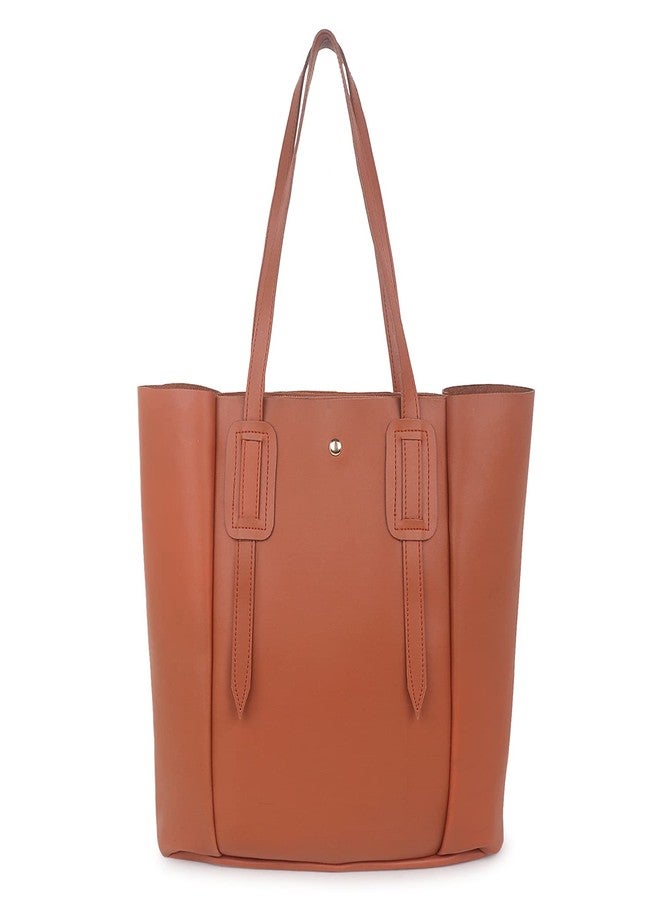 ALIZA Classic Stylish handbag Girls and Women (TAN) - Image 5