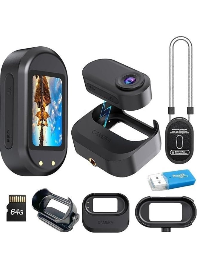 PEETTA Mini Portable Body Camera with HD Recording, Magnetic Clip, USB Charging, 64GB Support – Black - Image 1