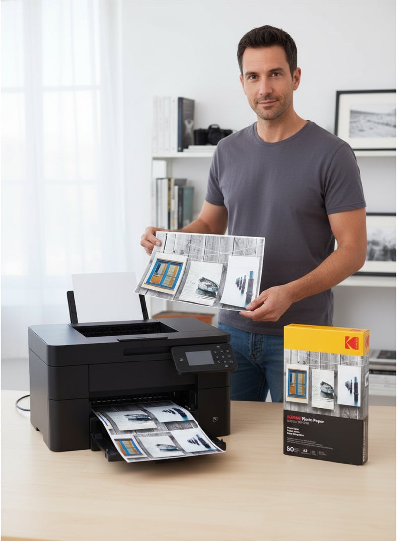 Kodak A3 Glossy Photo Paper 180 GSM, High-Quality Inkjet Printing Paper, 50 Sheets, 297×420mm - Image 3