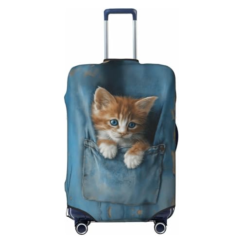 Worltoldb Cute Cat Travel Luggage Cover Polyester Suitcase Protector Washable Baggage Covers Fits 1821 Inch - Image 1
