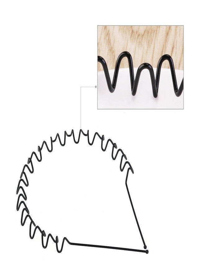 Fok Set Of 20 Pcs Black Cotton Rubber Bands & 2 Pcs Black Metal Wavvy Zigzag Hairbands - Image 5