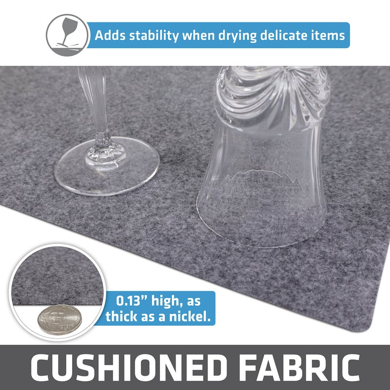 Drymate Premium Luxury Shelf & Drawer Liner, Thick Cushioned Fabric, Non-Adhesive, Absorbent, Waterproof, Slip-Resistant, Liners for Kitchen Cabinets, Cupboards (USA Made)(12â€x59â€)(2-Pack)(Light Grey) - Image 5