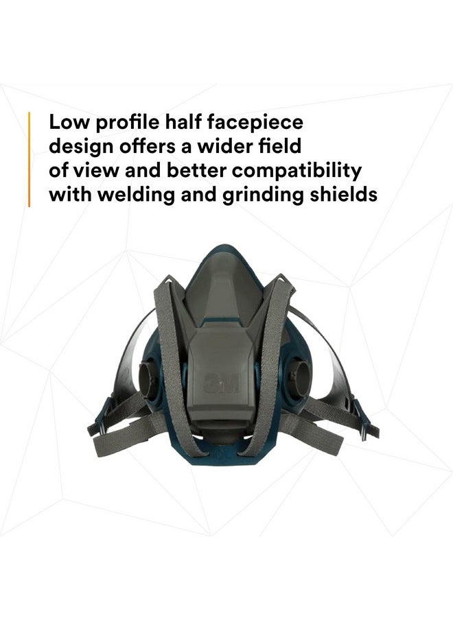 3M - 3M Rugged Comfort Quick Latch Half Facepiece Reusable Respirator 6502QL, NIOSH, Cool Flow Exhalation Valve, Bayonet Connection, Silicone Face Seal, for Gases, Vapors, Dust, Maintenance, Construction,M - Image 1