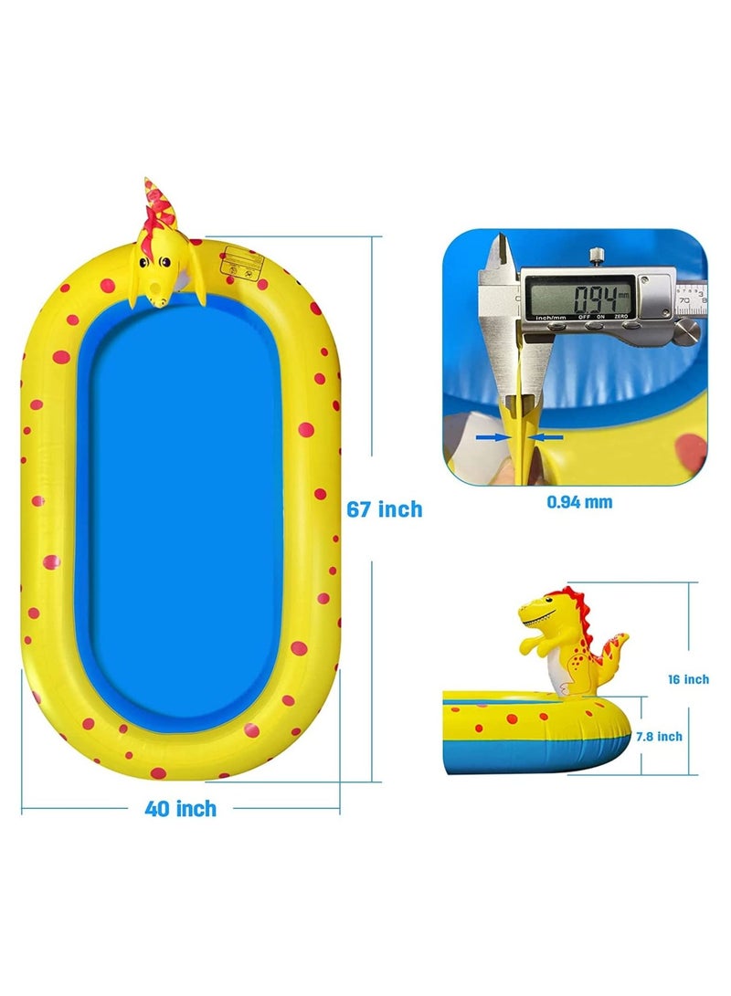 GGEROU Inflatable Kiddie Pool Sprinkler, Dinosaur Sprinkler Pool Fountain Water Toys, Cute 3 in 1 Summer Splash Pad Kiddie Pool - Image 3