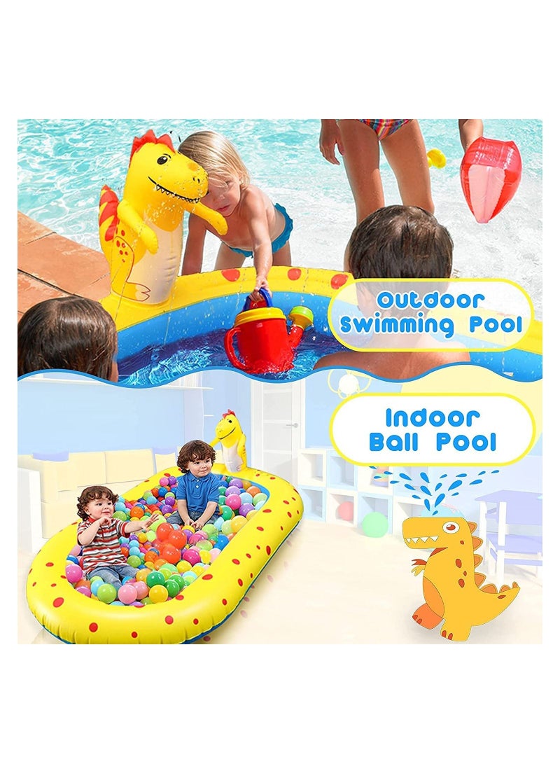 GGEROU Inflatable Kiddie Pool Sprinkler, Dinosaur Sprinkler Pool Fountain Water Toys, Cute 3 in 1 Summer Splash Pad Kiddie Pool - Image 5