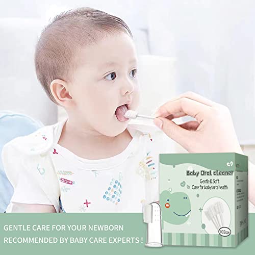 Camiee Baby Oral Cleaner and Tongue Brush – 102Pcs + 1 Finger Toothbrush with Case, Gentle Care for Newborn Oral Cleaning - Image 2