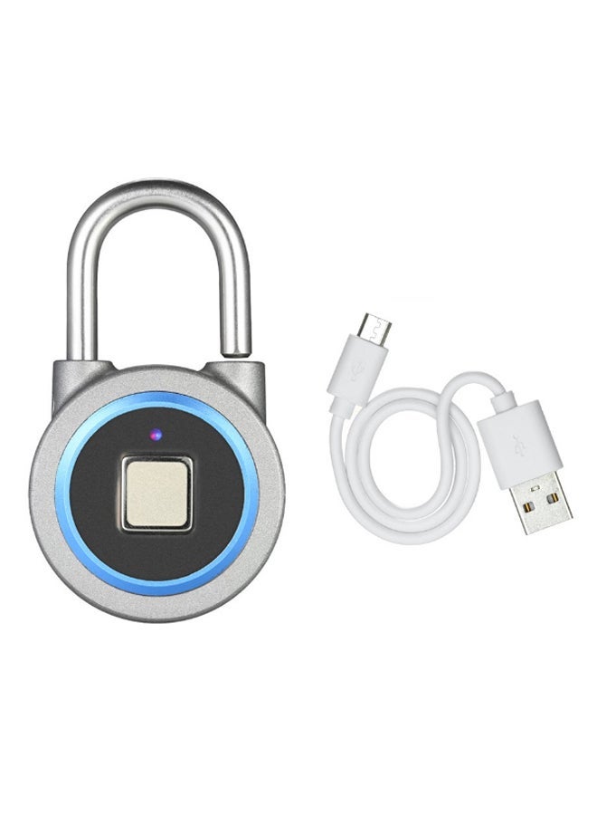 NIBEMINENT Bluetooth Wireless Fingerprint Lock With Cable Grey/Blue/Black  - Image 1