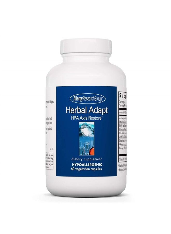 Allergy Research Group Herbal Adapt - HPA Axis, Ashwagandha, Mood, Stress, Adrenal - 60 Vegetarian Capsules - Image 1