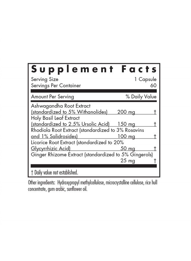Allergy Research Group Herbal Adapt - HPA Axis, Ashwagandha, Mood, Stress, Adrenal - 60 Vegetarian Capsules - Image 2
