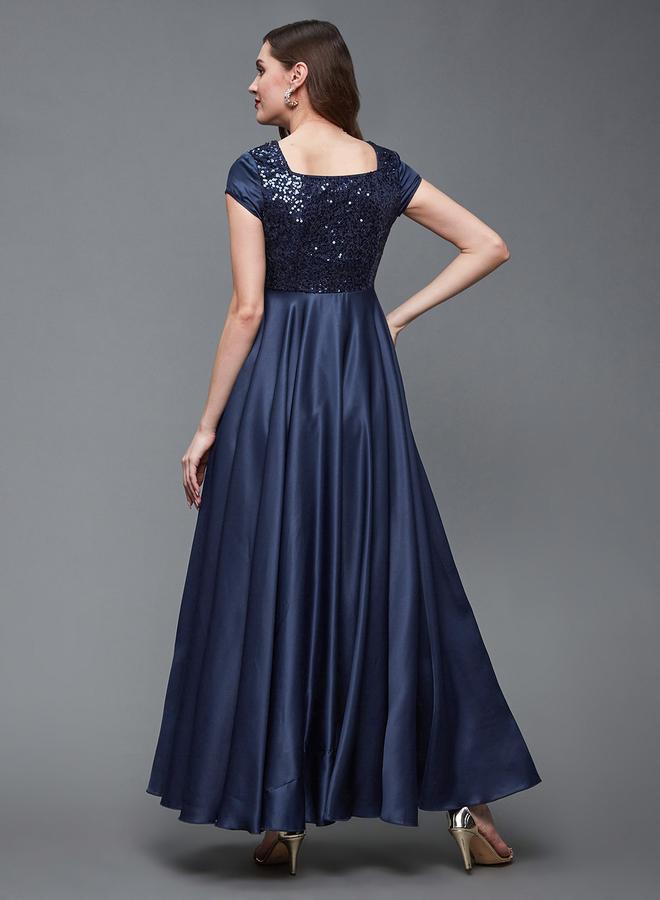 Miss Chase Navy Blue Embellished Maxi Dress - Image 5