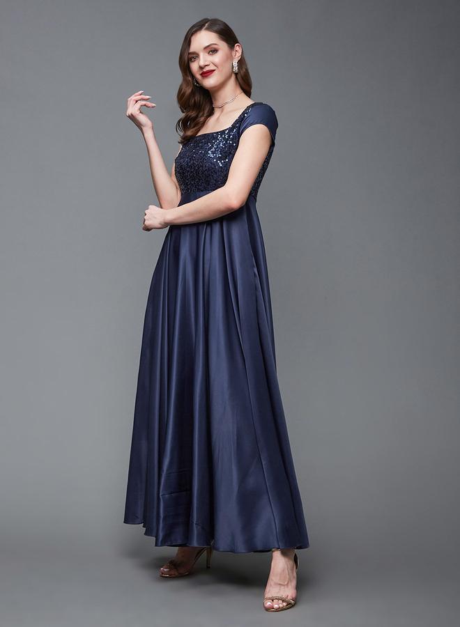 Miss Chase Navy Blue Embellished Maxi Dress - Image 2