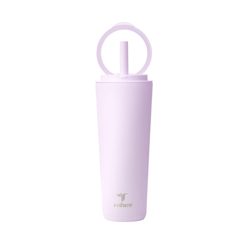 REDUCE Halo 24 oz Stainless Steel Vacuum Insulated Tumbler - Spill Proof Travel Mug with Flip Handle Lid - Keeps Drinks Cold for 32 Hrs - Dishwasher Safe - Cupholder Friendly - Lilac Bud - Image 1