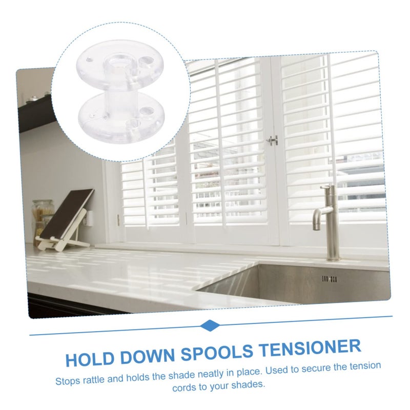 5 Pack Transparent Pleated Shade Blind Tensioner Hold Down Spools Easy to Install Cord Retainer for RV Window Covering - Image 4