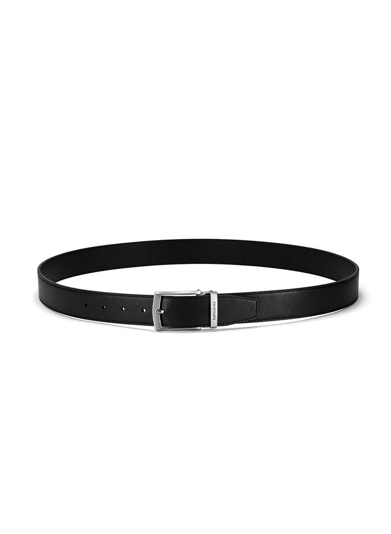 Samsonite Aamir II BIZ PIN Plate Leather Belt, Black|Stylish|Premium Quality|Classic Pin|Hole Free Belt - Image 4