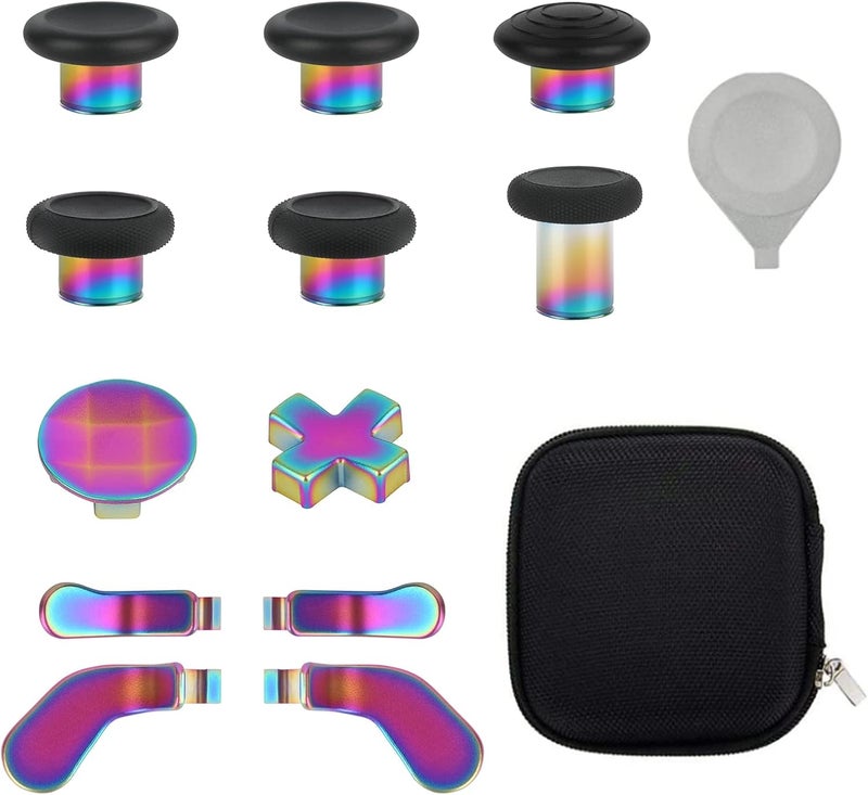 marspell 13 in 1 Metal Thumbsticks for Xbox One Elite Series 2 Controller, Elite Series 2 Core Controller Gaming Accessory Parts, Metal Mod 6 Swap Joysticks, 4 Paddles, 2 D-Pads, 1 Tool(Multi-Colored) - Image 1