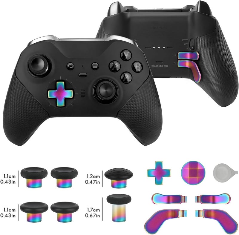 marspell 13 in 1 Metal Thumbsticks for Xbox One Elite Series 2 Controller, Elite Series 2 Core Controller Gaming Accessory Parts, Metal Mod 6 Swap Joysticks, 4 Paddles, 2 D-Pads, 1 Tool(Multi-Colored) - Image 2