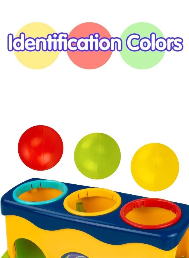 Hammering Pounding Bench Toys for Kids with Ball Roll Rover, Hammer Toy & 3 Balls | Pound a Ball Early Toy | Hammer Case Pounding Bench For Kids 1 2 3 Years Boys Girls (Hammer Toy) - Image 4