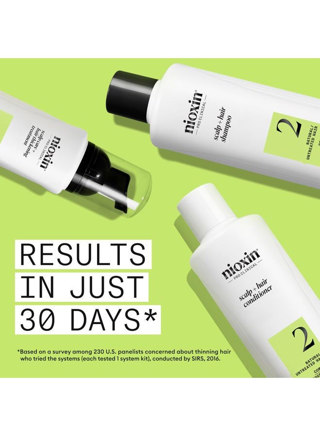 Nioxin Scalp + Hair Thickening System 2 | For Natural Hair with Progressed Thinning | Boost Hair Density with Niacinamide & Biotin | Trial Size | 1 Month Supply - Image 4