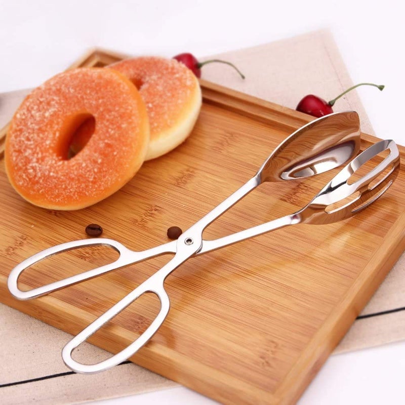 KEBE 2-PACK Serving Tongs for Buffet Party Catering, Thickening Food Serving Salad Cake Bread Kitchen Tongs, Stainless Steel - Image 4