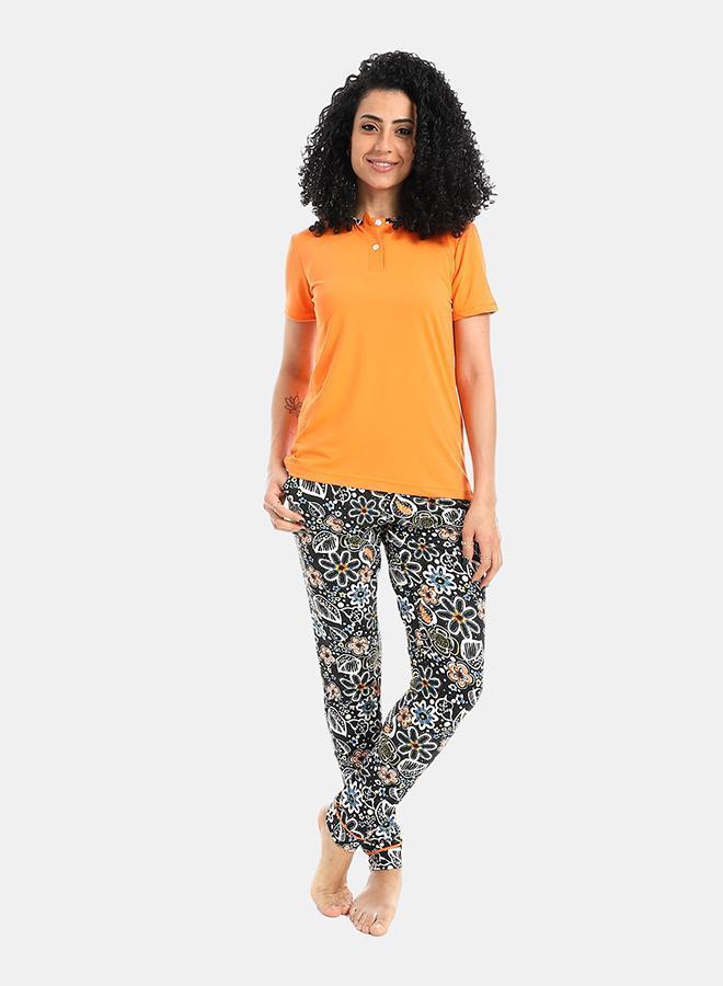 kady Self Pattern Short Sleeves Pajama Set - Image 1