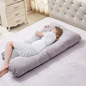 Snoozy SNOOZY Ultra Soft PregnancyPillowMaternity Pillow Multi Purpose with Removable Cover Zip UShape Grey  - Image 3