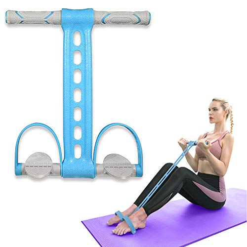 Pedal Resistance Band Elastic Pull Rope Fitness Sit-up Exercise at Home gym Yoga Workout Equipment Multifunction Pedal Arm Leg Trainer Slimming Bodybuilding Abdominal Training Blue