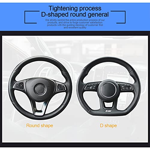 LoyaForba Leather Steering Wheel Cover, Auto Car Stretch Steering Wheel Protector, Universal 15 Inch Anti-Slip Breathable Odorless Steering Wheel Cover for Men Women (Black/Red) - Image 4