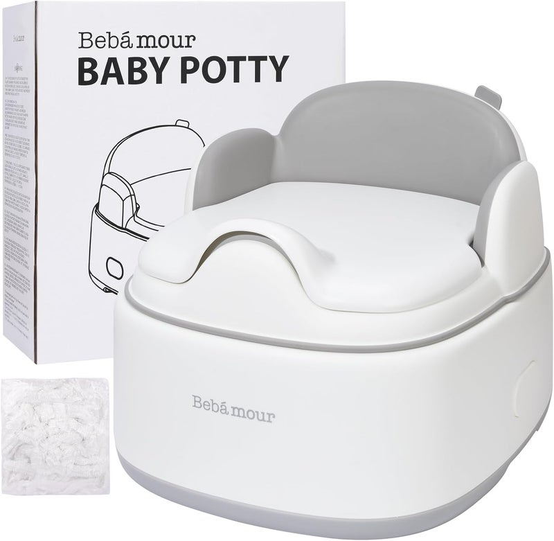 Bebamour 3-in-1 Multi-Functional Potty Seat & Step Stool, Grey - Image 1