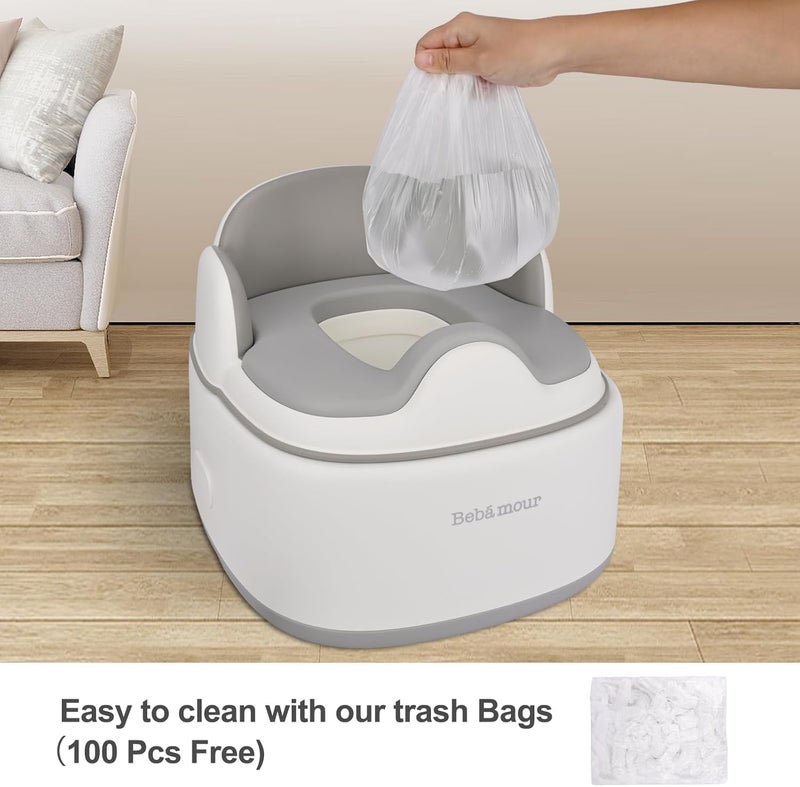 Bebamour 3-in-1 Multi-Functional Potty Seat & Step Stool, Grey - Image 3