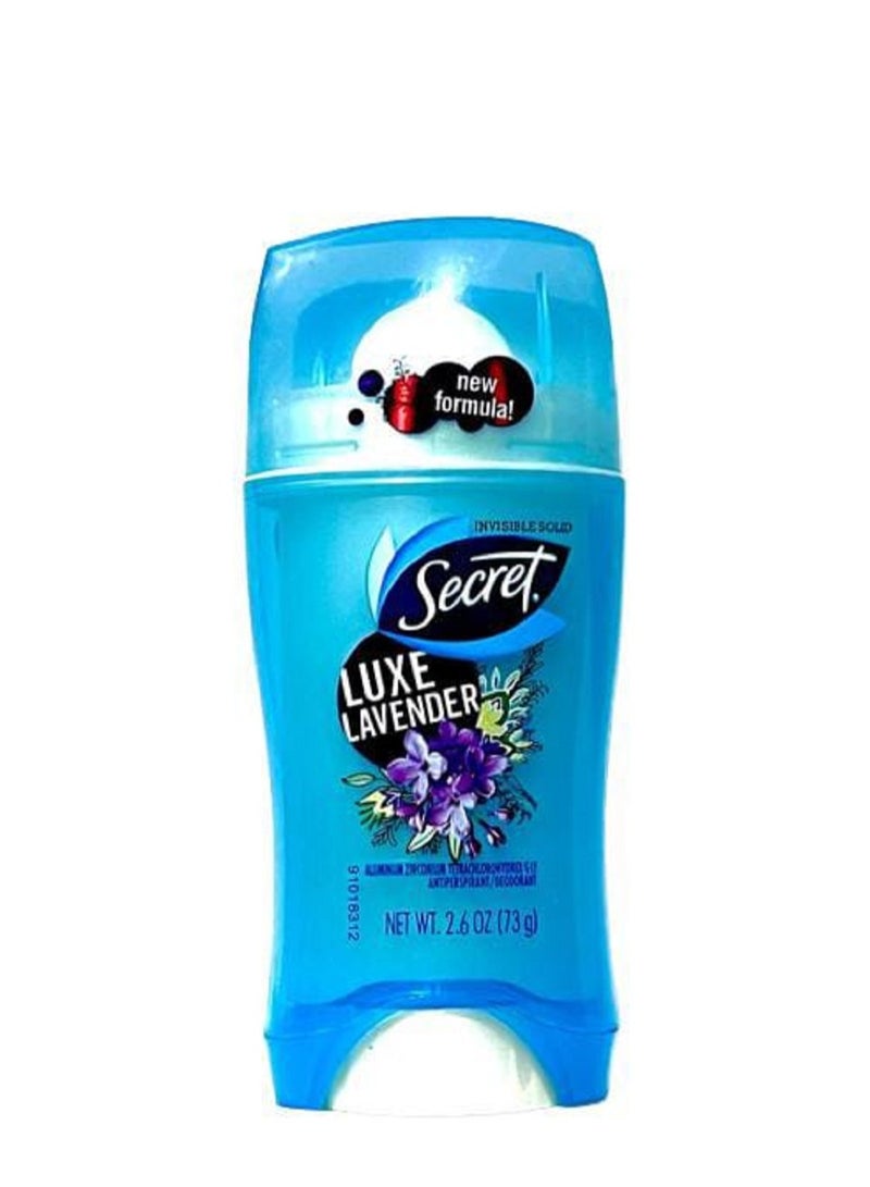 Secret Luxe Lavender Antiperspirant Deodorant Invisible Solid 2.6OZ (73g) - Image 1