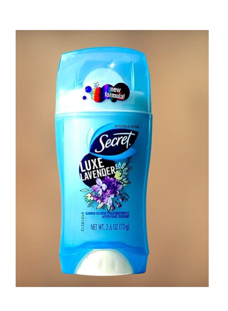 Secret Luxe Lavender Antiperspirant Deodorant Invisible Solid 2.6OZ (73g) - Image 3