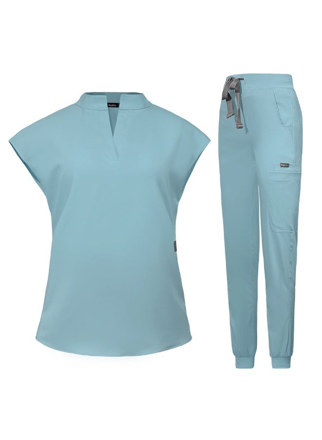 NIBEMINENT Doctor Skin Management Beauty Salon Nurse Surgeon Stand Collar Comfortable Scrub Suit Surgical Gown - Image 1