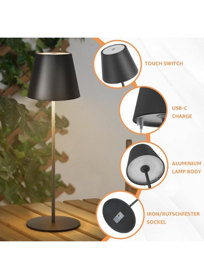 Generic Leonchi Cordless Table Lamp, 3 Color Dimmable Desk Lamp, IP54 Waterproof Table Lamp for Restaurant, Bedroom, Outdoor Party, Camping, Cafe, Rechargeable  - Image 3