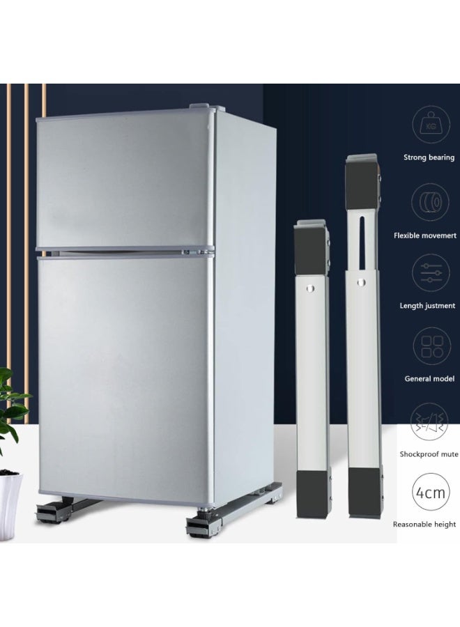 أكاليكس قاعدة أجهزة قابلة للتعديل شديدة التحمل مع بكرة متحركة للأجهزة المنزلية والغسالات والثلاجات والمجففات وغسالات الأطباق والمعدات ذات العجلات ووسادة مانعة للانزلاق مع فرامل - Image 4