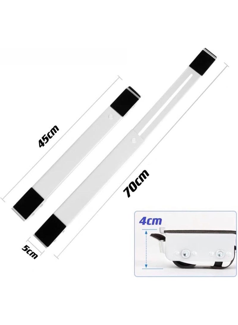 أكاليكس قاعدة أجهزة قابلة للتعديل شديدة التحمل مع بكرة متحركة للأجهزة المنزلية والغسالات والثلاجات والمجففات وغسالات الأطباق والمعدات ذات العجلات ووسادة مانعة للانزلاق مع فرامل - Image 2