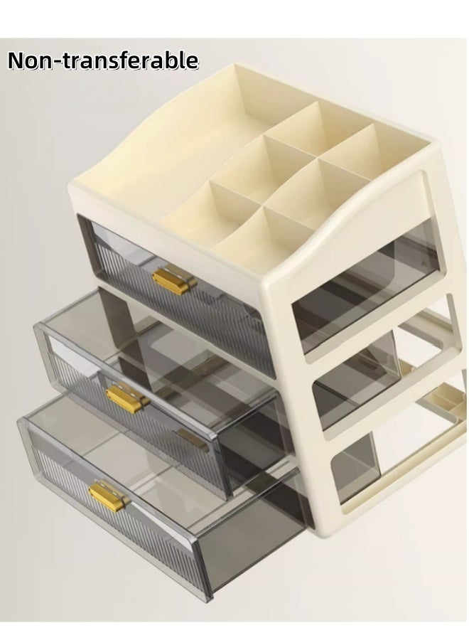 MLADEN صندوق تخزين سطح مكتب بلاستيكي من 5 طبقات مع درج منظم مكتب متعدد الوظائف خزانة تخزين أدوات مكتبية مكتبية، صندوق تخزين منظم مستحضرات التجميل أدراج تخزين قابلة للتكديس، صندوق تخزين سطح مكتب للمنزل، 27x20x47 سم - Image 4