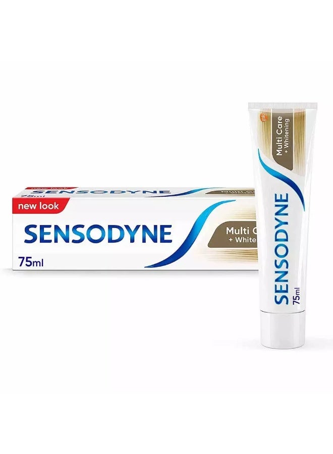Sensodyne Multi Care + Whitening Toothpaste for Sensitive Teeth, Superior Whitening Action, 75ml