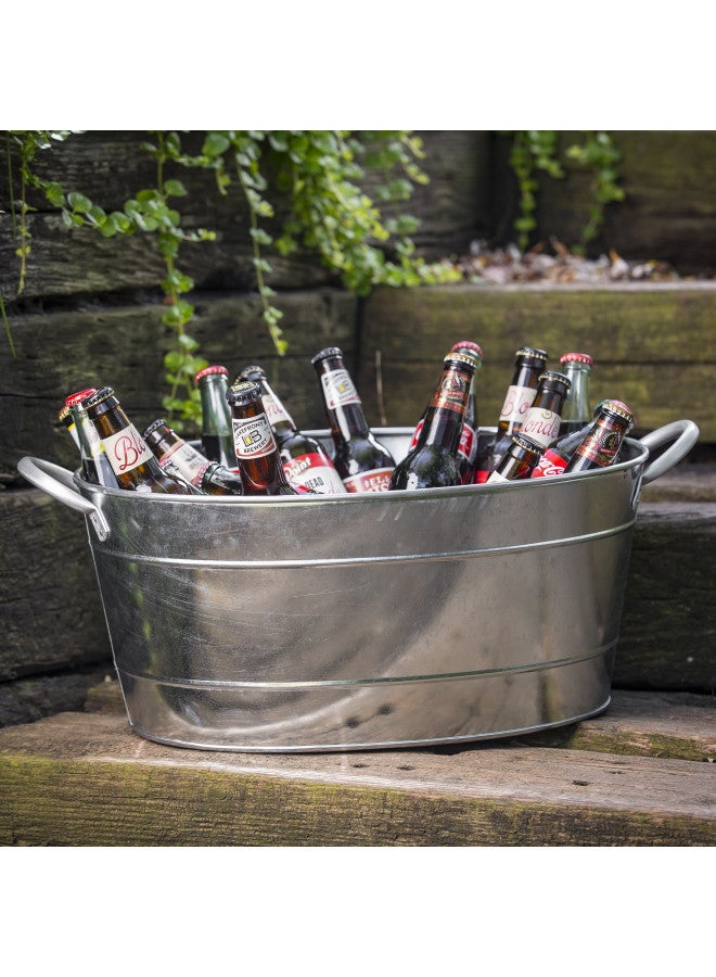 Tablecraft Galvanized Oval Beverage Tub, 5.5 Gallons - Image 2