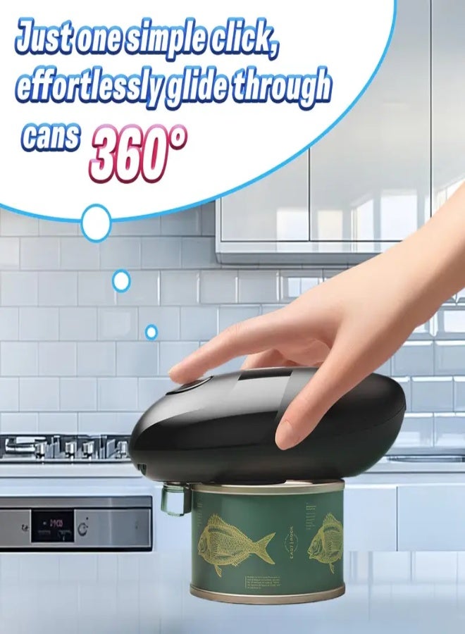AROAQ Automatic Can Opener – Hands-Free, Battery-Powered with Smooth Edge & Magnetic Lid Lift – Ergonomic Design for Seniors & All Can Sizes – Black - Image 3