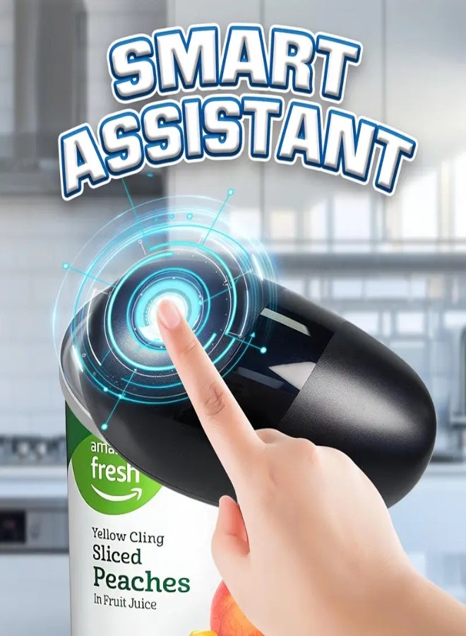 AROAQ Automatic Can Opener – Hands-Free, Battery-Powered with Smooth Edge & Magnetic Lid Lift – Ergonomic Design for Seniors & All Can Sizes – Black - Image 1