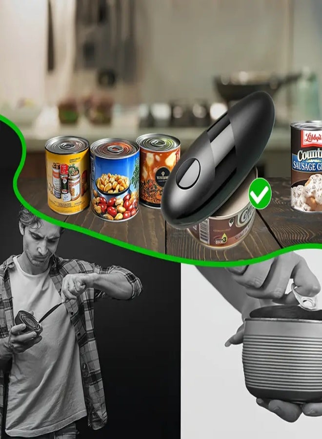 AROAQ Automatic Can Opener – Hands-Free, Battery-Powered with Smooth Edge & Magnetic Lid Lift – Ergonomic Design for Seniors & All Can Sizes – Black - Image 4
