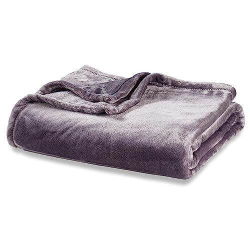 Berkshire Blanket Classic VelvetLoft Solid Bed Blanket Twin Size Lightweight Soft Fuzzy Plush Blanket for Bed and Couch Grey Heron 60x92 Inches - Image 1