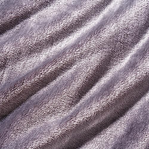 Berkshire Blanket Classic VelvetLoft Solid Bed Blanket Twin Size Lightweight Soft Fuzzy Plush Blanket for Bed and Couch Grey Heron 60x92 Inches - Image 3