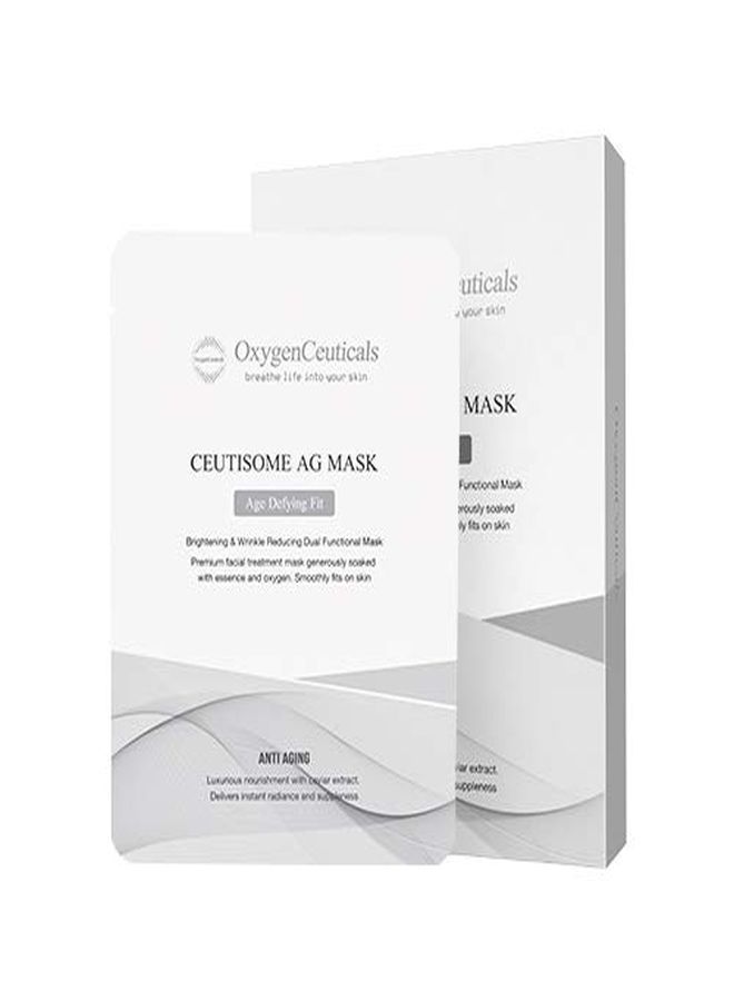 OxygenCeuticals Premium Black Caviar Facial Mask Sheet For AntiAging And AntiWrinkle, Ag Mask, 6 Sheets, Hydrating And Brightening, Made In Korea. - Image 1